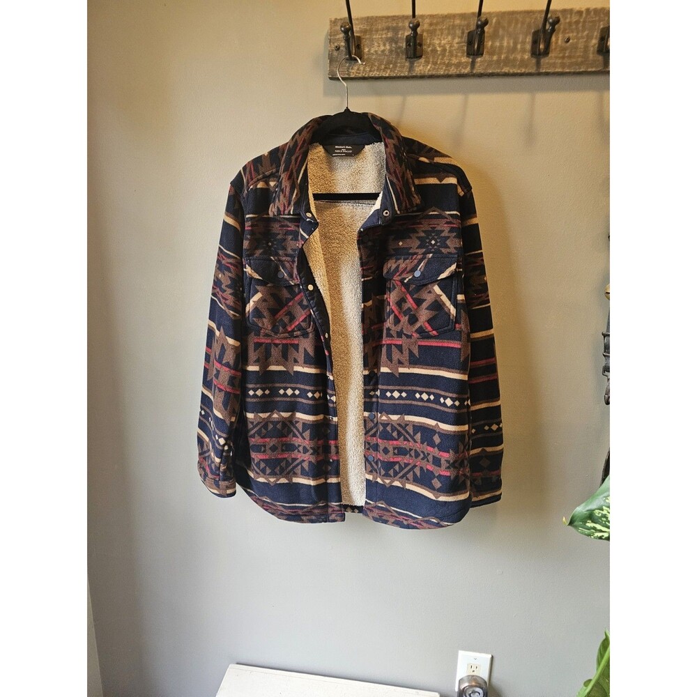 MEMBER'S MARK L Shacket Southwestern Geometric Lined Pockets Button